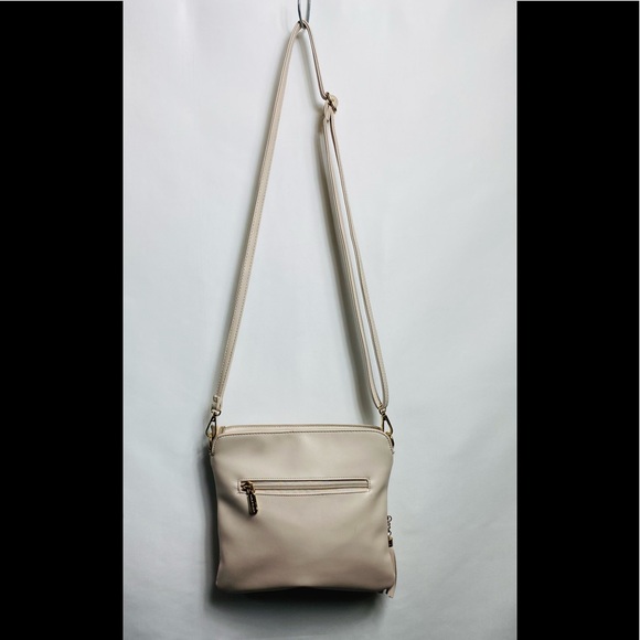 Amelie Galanti Crossbody Ivory Faux Leather Purse Bag Clutch 9”x9.5” - Picture 3 of 5